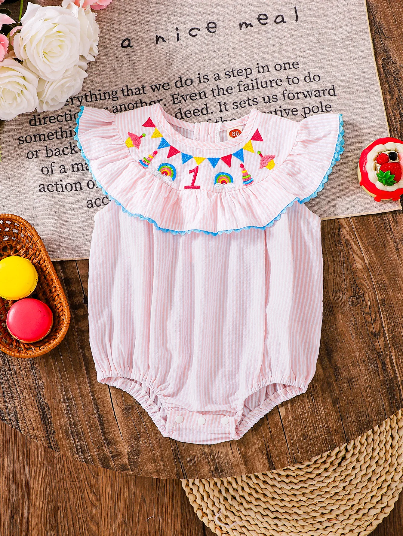 ruffled collar romper image