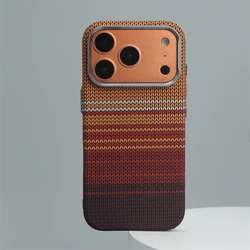 Carbon Fiber MagSafe Phone Case with Alloy Lens & Wireless Charging Compatibility - iPhone 17 Air (Orange)