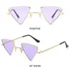 Triangular Small Hippie Sunglasses Metal Frame UV400 Protection Sun Glasses for Women & Men Tinted Colorful Lens Punk Shades 3