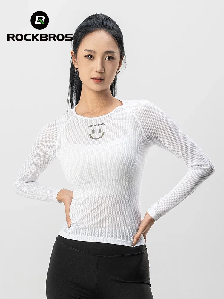 

Женские рубашки ROCKBROS с длинным рукавом, летняя велосипедная майка для фитнеса, Яркие Рубашки, светоотражающая дышащая одежда с логотипом