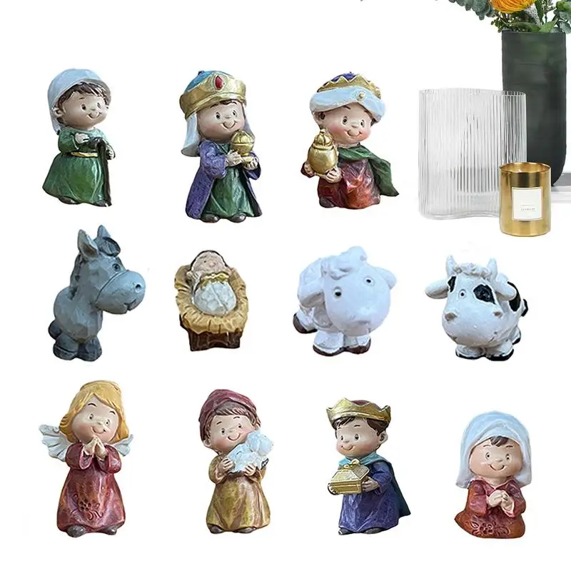 

Фотостатуя, статуя в виде рождественской тематики, 11 шт., Ремесленная скульптура, Настольная статуя в виде рождественской тематики, ручная роспись