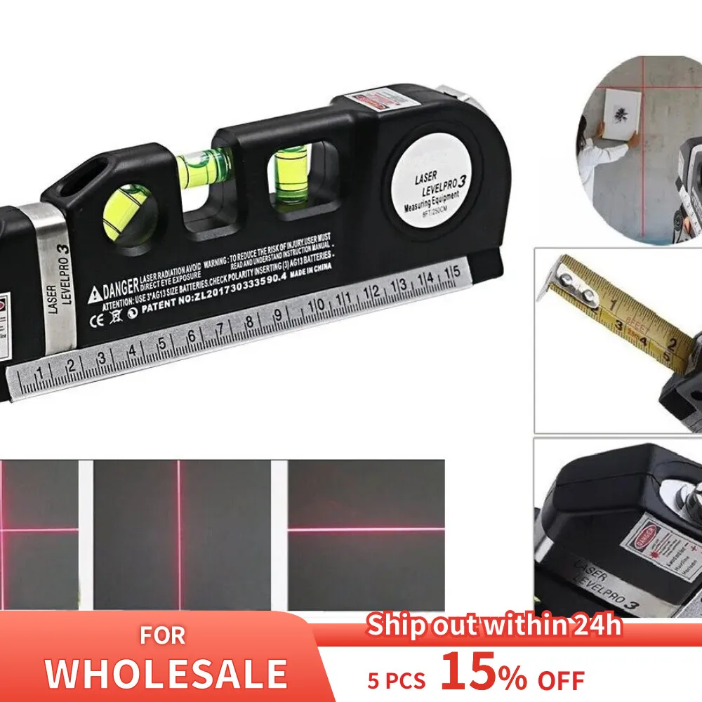Laser Level Multipurpose Line Laser Leveler Tool Cross Line Lasers With 8FT 2.5M Standard