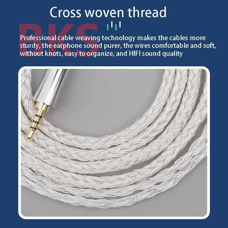 

DIY 24-Strands HeadPhone Upgraded Cable OCC with 5N Purity Silver MMCX/0.78 2Pin 3.5mm 2.5mm 4.4mm Earphone Custom Cable