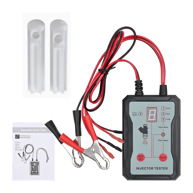 12V Upgraded Fuel Injector Tester & DIY Cleaning Tool， Test Two Injectors Simultaneously  Power Drive Modefuel Injector Test 5