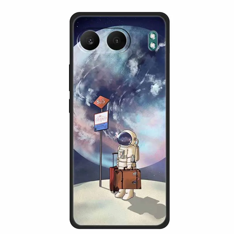 Astronaut Design Soft Silicone TPU Phone Case - Space-Themed Back Cover