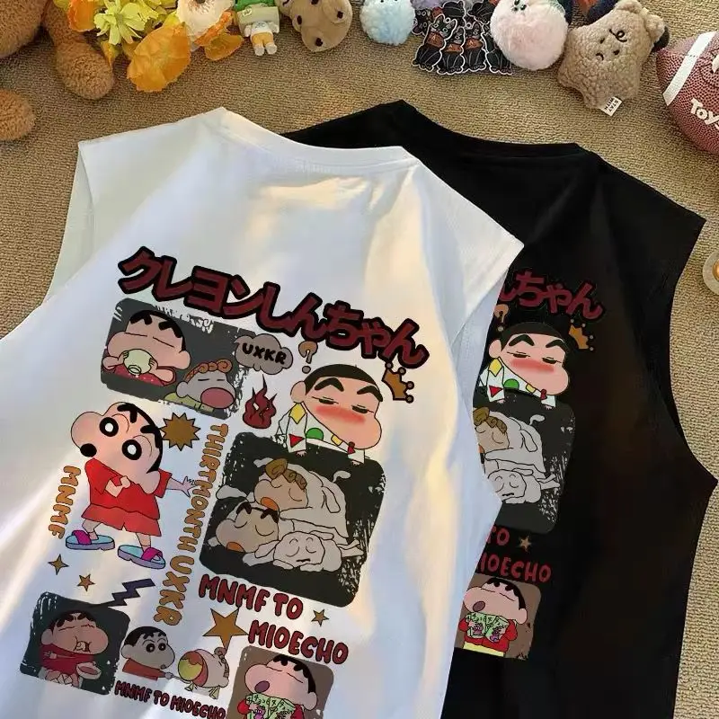 

Кавайная мультяшная майка большого размера Crayon Shin-Chan аниме милый Shin-Chan летний модный Удобный Топ Без Рукавов креативные подарки