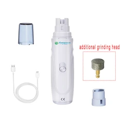 Rechargeable Quiet Electric Pet Nail Grinder and Trimmer (1 Set and 1 Head)