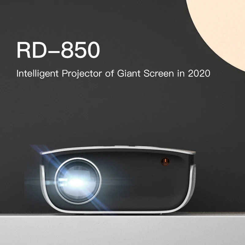 YERSIDA Projector RD850 720P Portable LED Projectors Support 1080P WIFI  Synchronous Mobile Phone Outdoor Home Theater