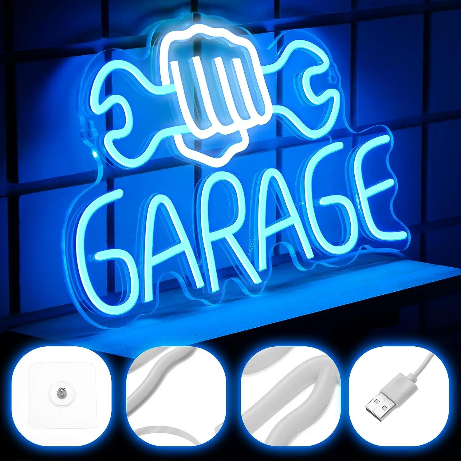 Insegna al neon personalizzata Route 66 per garage, insegna al neon a LED per negozi, decorazione da parete vintage per bar e ristorante, insegna da bar, regalo per la festa del papà