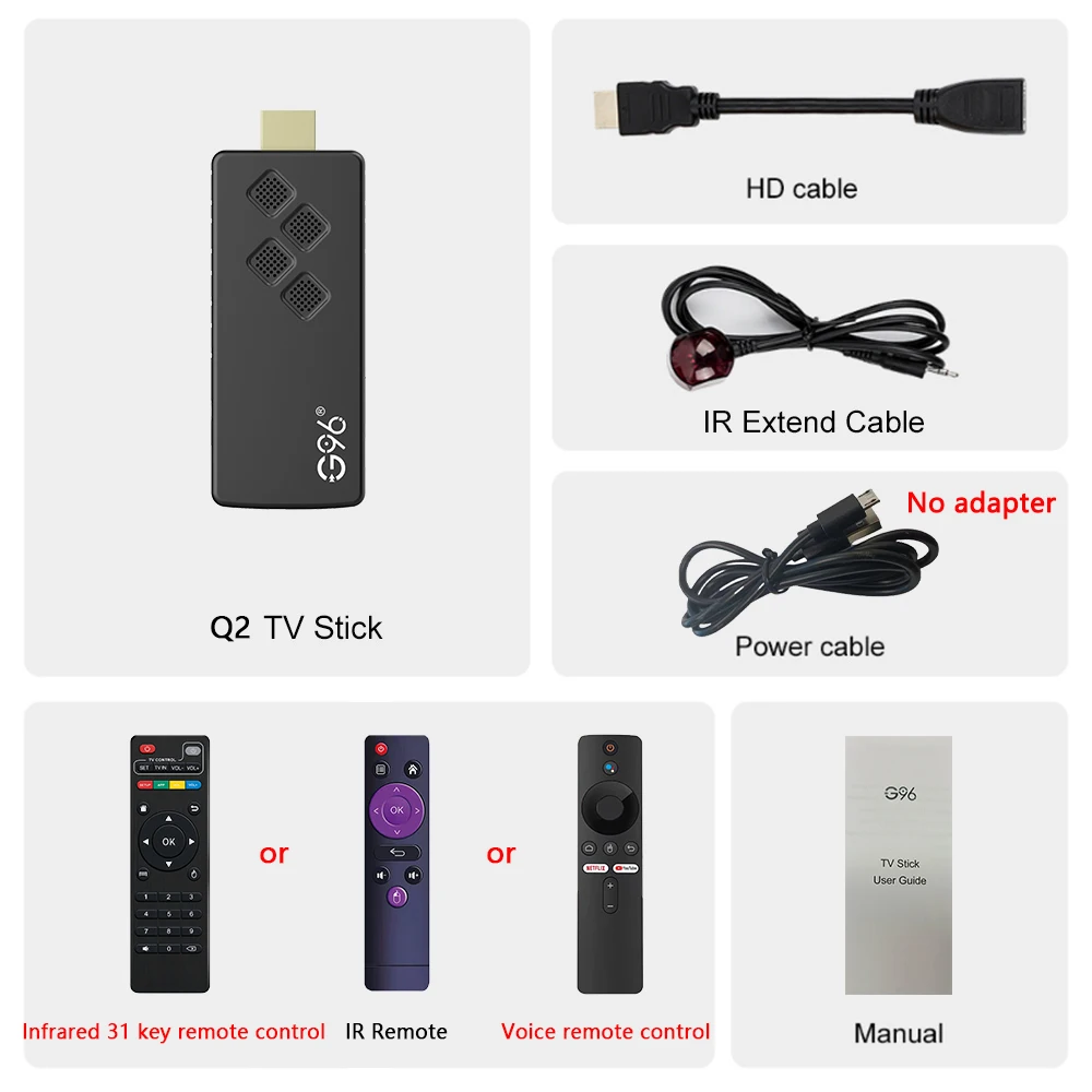 tv stick G96 Global Edition TV Stick Q2 Android 13 4K Portable Streaming Voice Assistant 2GB 16GB Allwinner H313 Multi-language