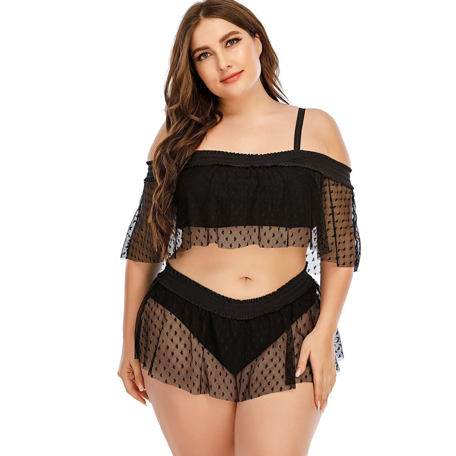 

2023 Sexy One Piece Swimsuit Classic Off Shoulder Women Swimwear Ruffle Monokini Retro Black Bodysuit Vintage Bathing Suit Girls