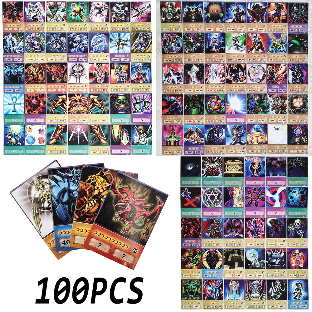 

100 шт./компл. Yu Gi Oh Flash Cards черная волшебная девушка голубые глаза белый дракон Египетский Бог DIY Аниме игровая коллекция карт подарок игрушка