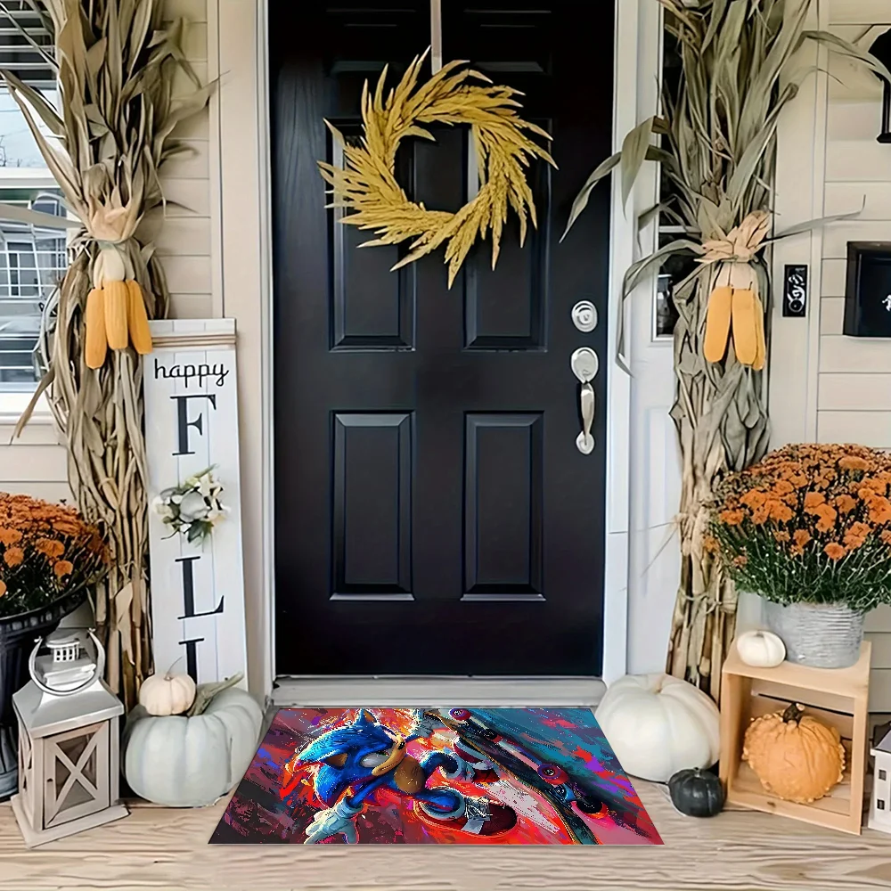 Sonic Kitchen Carpet for Bedroom Cute Room Decor Home Entrance Mats Door Mat Bathroom Rug Rugs Doormat Carpets Foot Bath House 4
