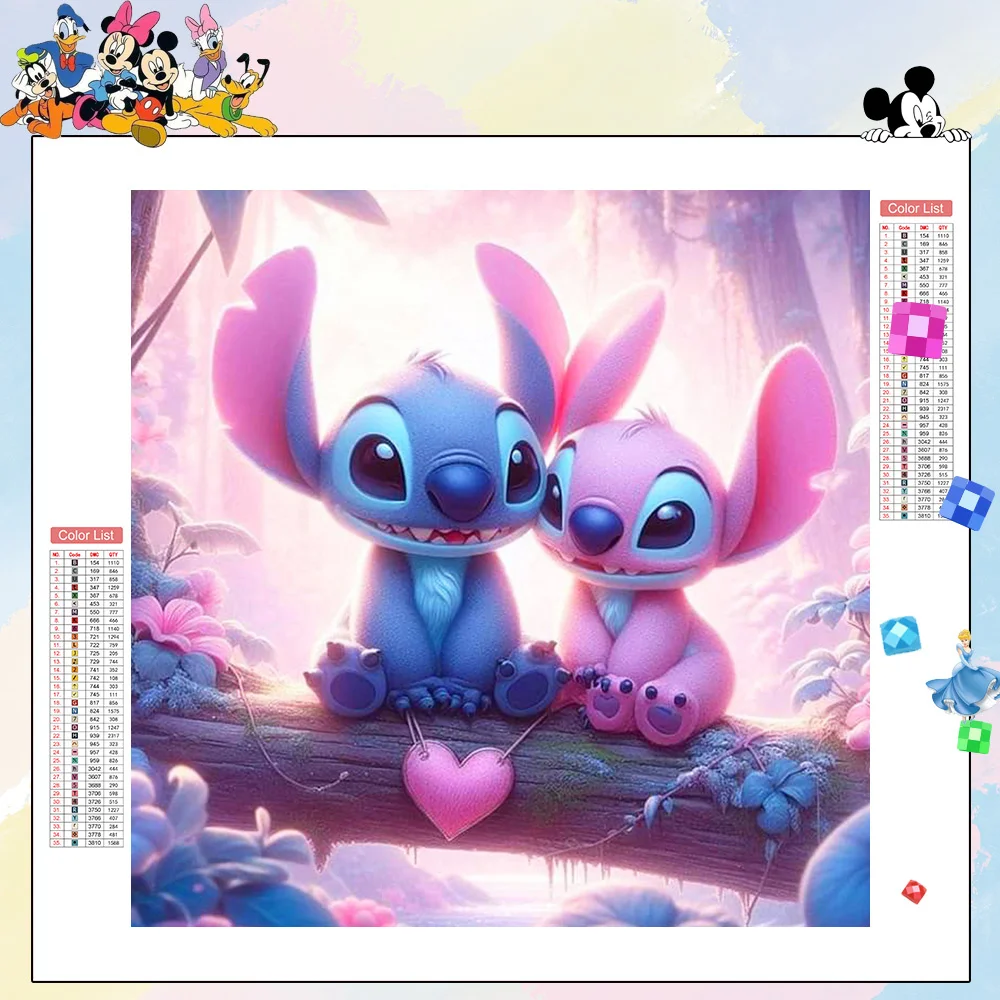 Peinture Diamant Stitch & Angel Amour | Kit Créatif Disney