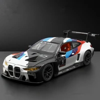 1:24 BMW M4 GT3 Alloy Sports Car Model Diecast Metal Toy Car Vehicles Model Simulation Sound and Light Collection Childrens Gift 1