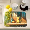 Pikachu Kitchen Drainage Mat Retro Style Dish Drying Pads Absorbent Placemats Drainer Tableware Mats Accessories 5