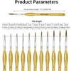 11pcs Professional Fine Detail Paint Brushes Set with Ergonomic Handle Nylon Miniature Painting Brushes for Acrylic Watercolor 2