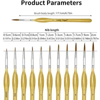 11pcs Professional Fine Detail Paint Brushes Set with Ergonomic Handle Nylon Miniature Painting Brushes for Acrylic Watercolor 2