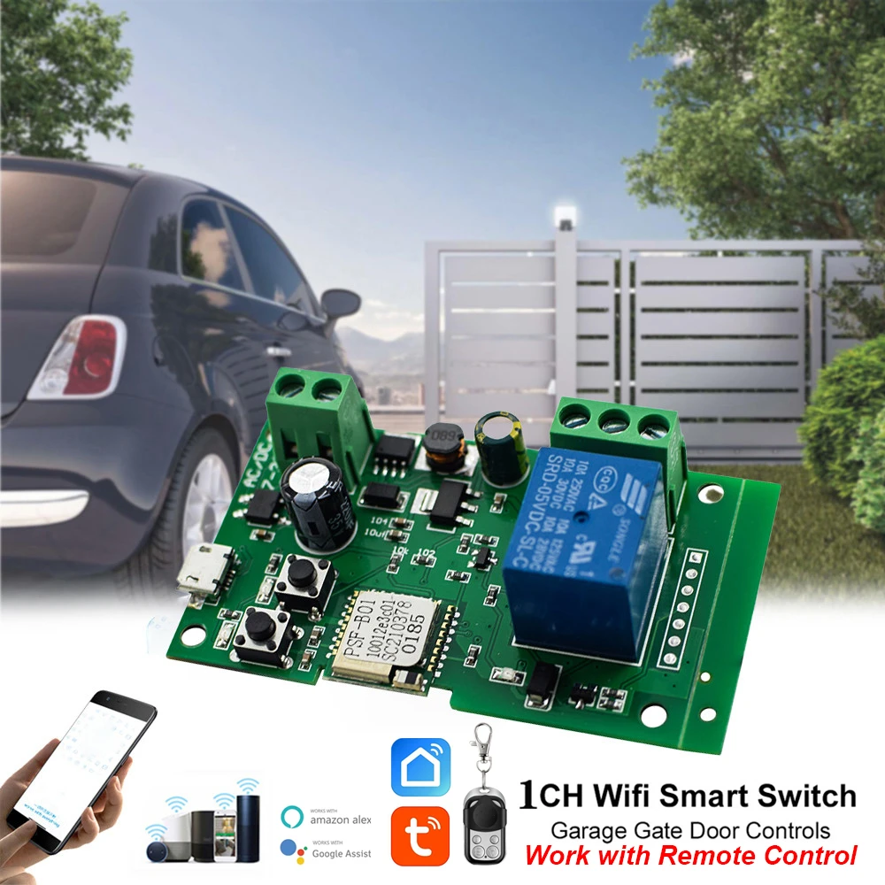 Tuya Smartlife Wifi Garage Door Opener Controller Smart Switch On Off Relay Module Gate Open Voice Control Alexa Google Home Door Remote Control Aliexpress