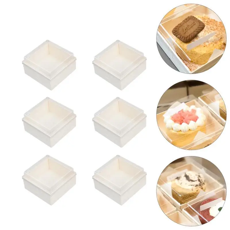 10pcs Disposable Cake Packaging Boxes with Clear Lids, Cupcake, Cookie, Bread, Burger T... - SKU DCPB2230 - UGI Packaging