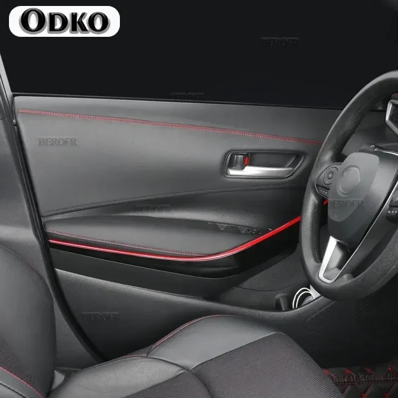 Car Interior Moulding Trim Self-adhesive Dashboard Leather Decorative Line Red Blue DIY Braid Strip Car Decoration
