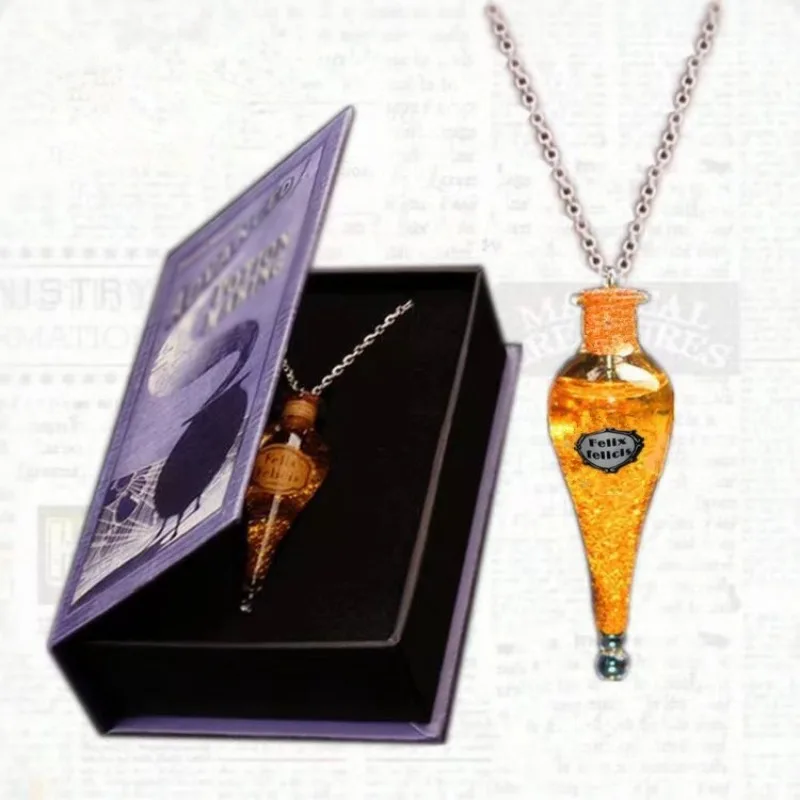 Felix Felicis Potion with advanced potion making book gift box Magical Liquid Luck Potion Bottle Home Hanging Ornaments