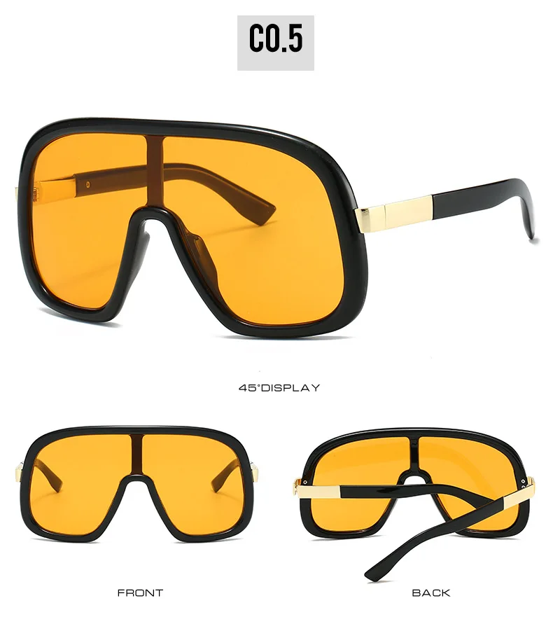 Übergroße Mode-Sonnenbrille, trendiger Farbverlauf, Vintage-Luxus-Sonnenbrille mit großem Rahmen für Damen und Herren, Damen-Sonnenbrille – Detail 9