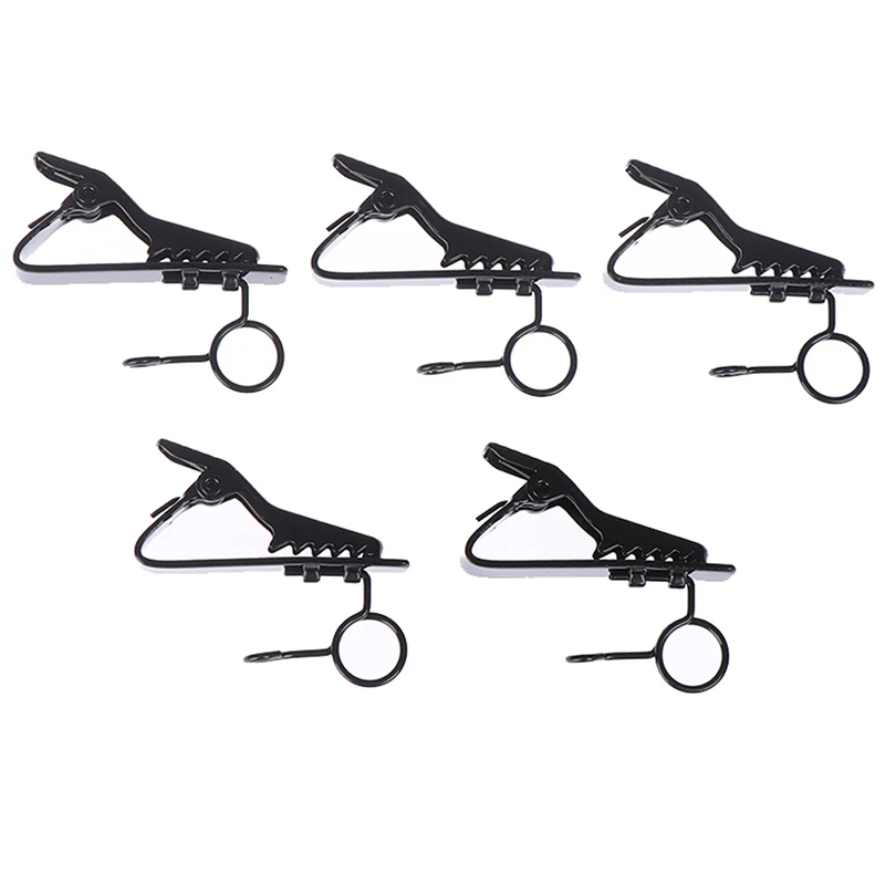 5-Pack Iron Lapel Microphone Clips - Durable Tie and Collar Accessories