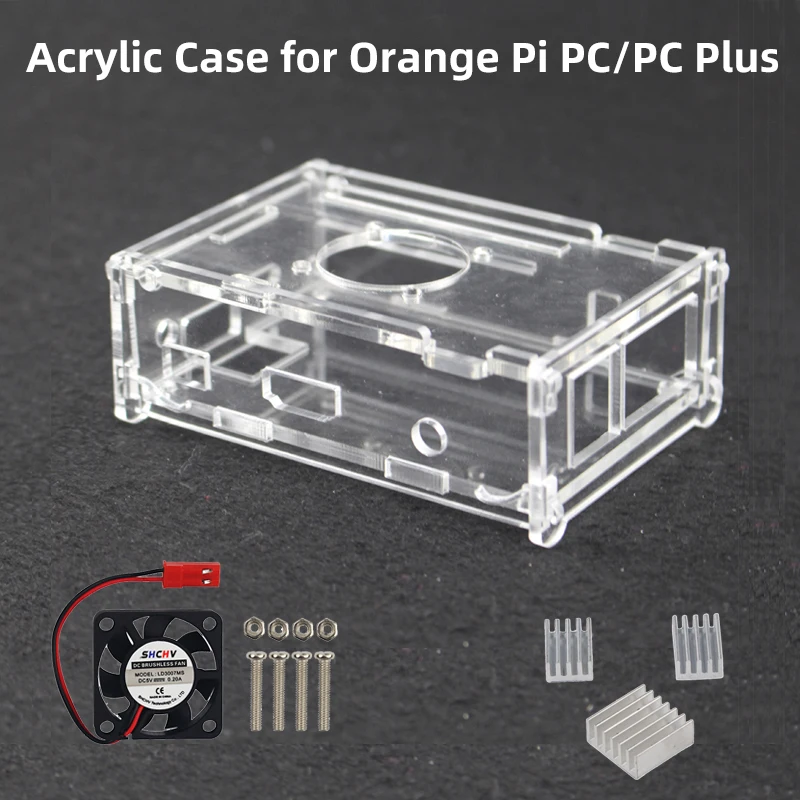Caixa Laranja Pi-acrílica Caixa Transparente Transparente Shell Dissipador de Calor Opcional Compatível com Laranja pi pc Plus