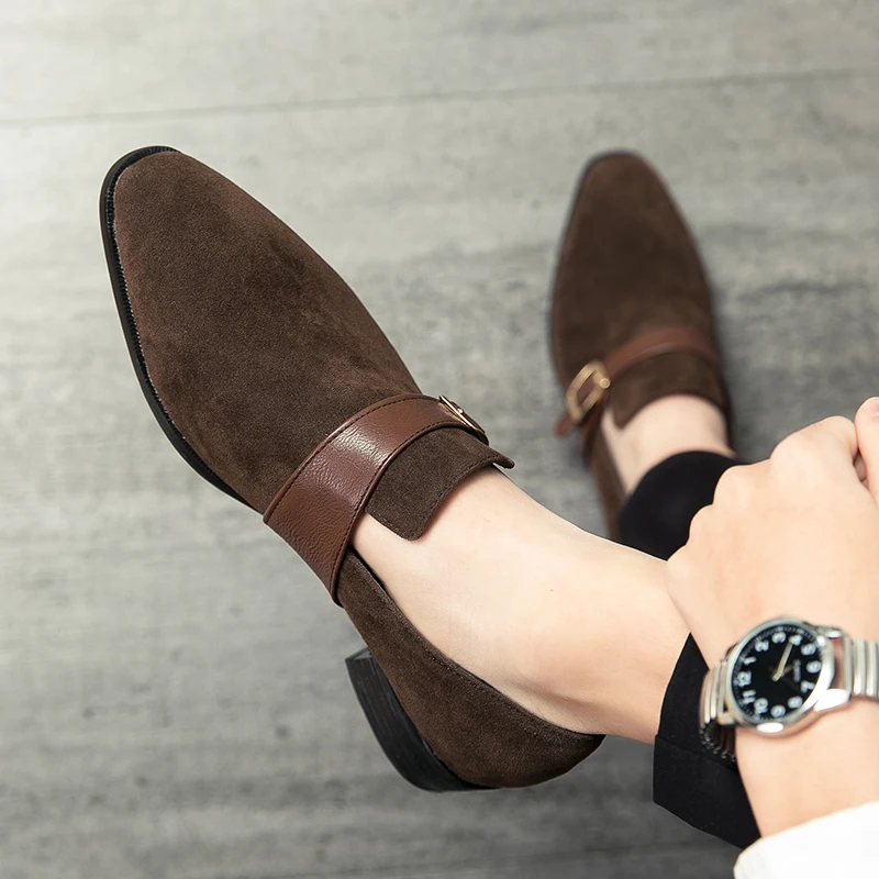 Fashion New Lefu Shoes Men Shoes Black Brown Casual Fashion One Step Dress Shoes Matte Gentleman Business Office Shoes Size38-48