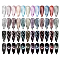 YOKEFELLOW Cat Eyes Gel Nail Polish 10ML Semi permanent Gel Varnishes with Ultra-sparkly Coarse Reflective magnetic powder 2