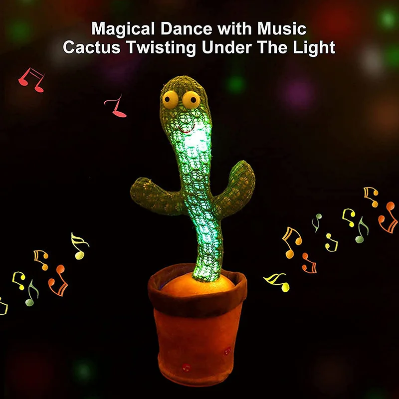 Lovely Dancing Cactus Talking Toy USB Charging Sound Record Repeat Doll Kawaii Cactus Kids Education Toys Gift Birthday Present