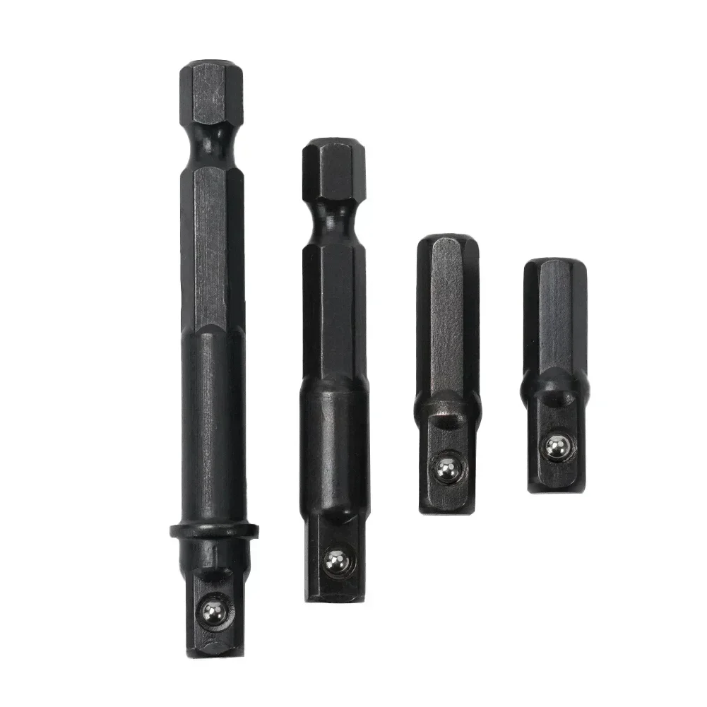 1/4pcs 1/4 인치 드릴 소켓 어댑터 크롬 바나듐 강철 연장 비트 소켓 어댑터 스크루 드라이버 홀더 전동 공구 25-65mm