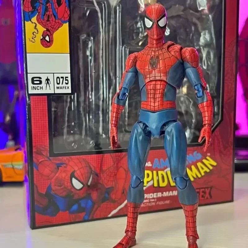 

6 дюймов Marvel Mafex 075 фотосессия Удивительный Человек-паук экшн-фигурка Mafex 075 Коллекционная декоративная Модель Кукла игрушка