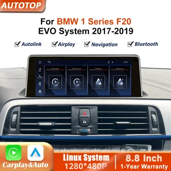 Radio de coche inalámbrico CarPlay Android Auto de 8,8 pulgadas para BMW Serie 1 F20 EVO System 2017-2019, sistemas inteligentes multimedia para coche, pantalla táctil inteligente, Wifi, Bluetooth, navegación GPS, Navi, Mirror Link, AirPlay 1