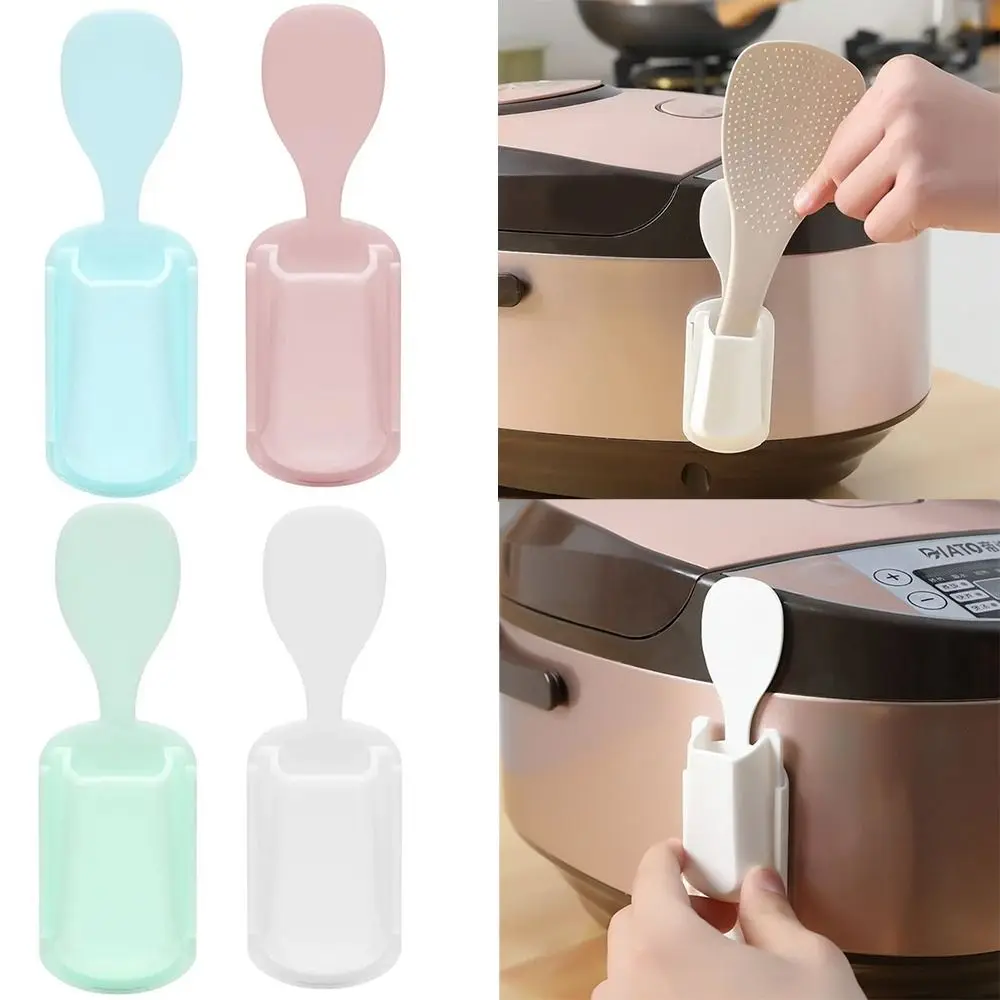 Rice Spoon Storage Rack Wall Mount Rice Cooker Spoon Holder Household Scoop Stand Rice Scoop Paddle Holder Kitchen Tool