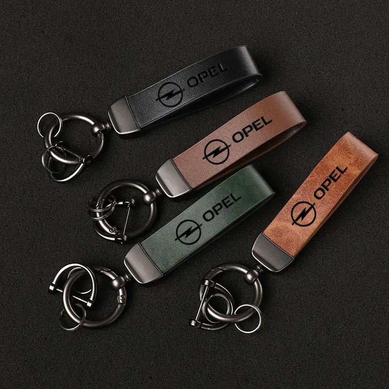 

For Opel Astra corsa insignia Mokka Vectra Vivaro Antara Zafira Opc Car Leather Keychain Car Key Ring Holder Jewelry Custom Gift