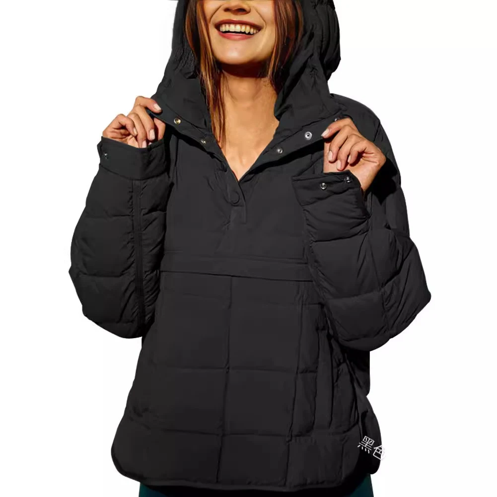 Cotton Long Sleeve Hooded Parkas Women Winter Jacket