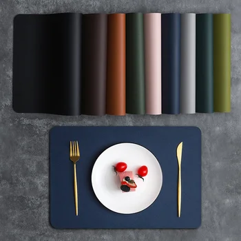 Tappetino per tavolo da pranzo in pelle bifacciale in PVC, decorazione per il desktop, tappetino per piatti da pranzo per la casa, tappetino antiscivolo per ciotola, tappetino per isolamento termico 1