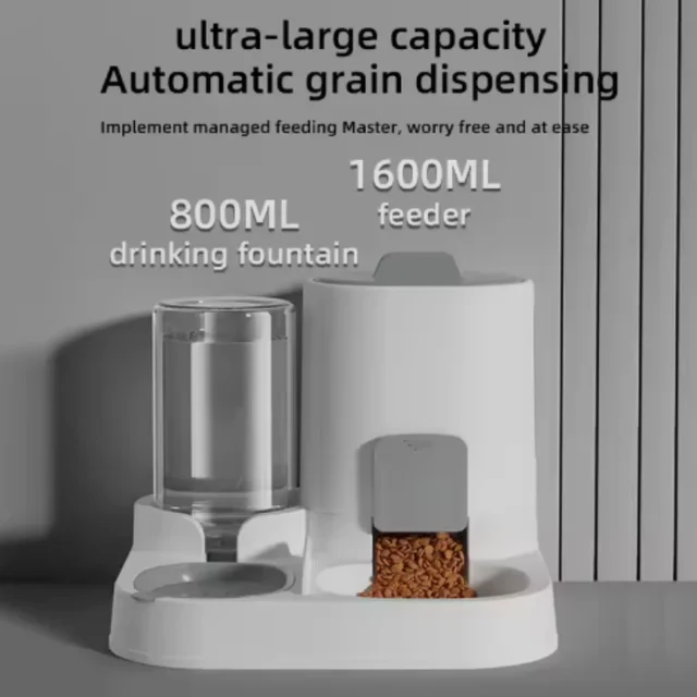 Cat feeding water feeder dog bowl cat bowl smooth food and water supply two-in-one water dispenser cat bowl pet supplies 2