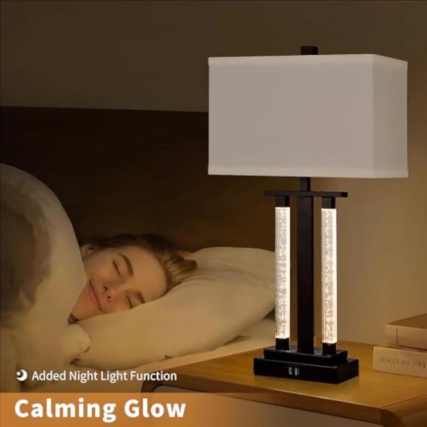 Modern Table Lamps Set of 2  3Way Lighting Modes Bedside Table Lamps for Bedroom  Nightstand Table Lamps With USB Charging Port 3