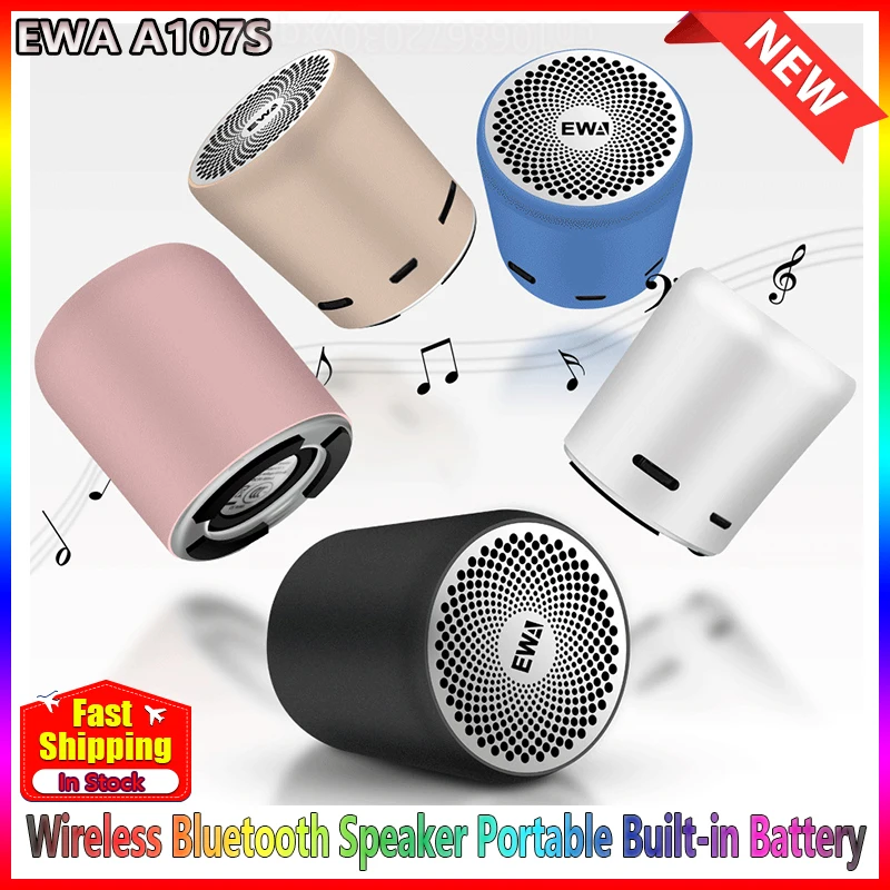 

EWA A107S Portable Bluetooth 5.0 Speaker TWS Best Sound Effect Subwoofer Powerful HD Sound Effect 8 Hours Play Time Metal Body
