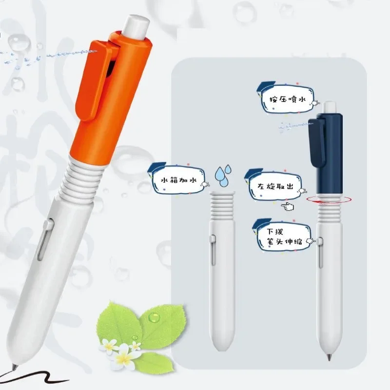 1pcs Creative Water Gun Ballpoint Pen Novelty Practical Jokes Water Spray Toys Funny Interactive Joke Toy For Kids Gift