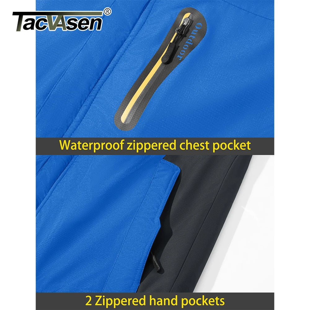 TACVASEN Men's Waterproof Hooded Winter Parka Coat with Fleece Lining
