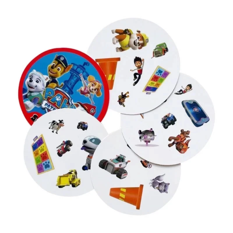 Dobble Spot It Paw Patrol Colorful Metal Box Game Cards Anime Figure Chase Family Compagnia Dory Animals Kids Puzzle Toys