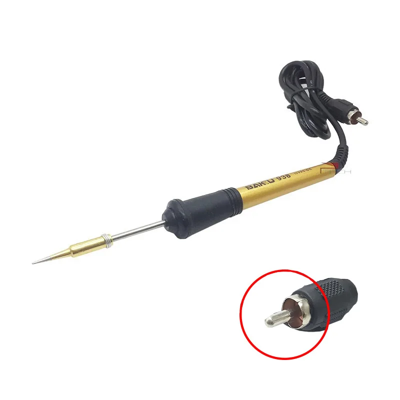 Фото Мини-паяльный керамический Железный коннектор 12 В AC DC RCA для замены на мобильный телефон, ремонт при сварке №1