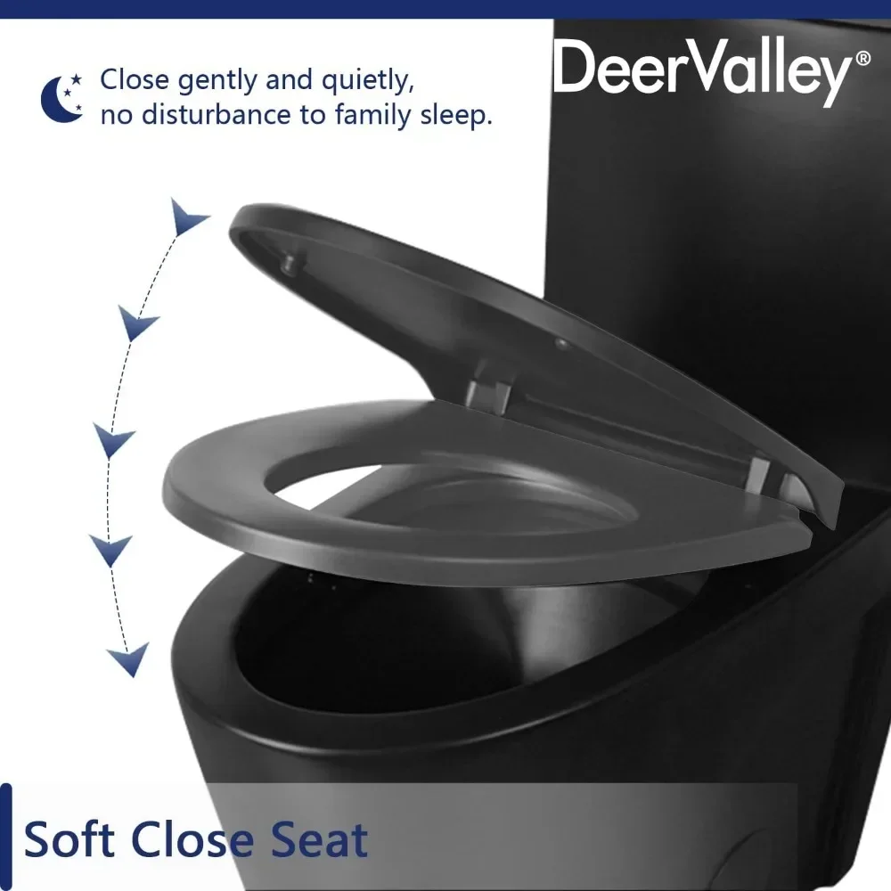 Elongated One Piece Toilet, 17.32'' Comfortable Seat Height ADA Toilet, Dual Flush Toilet with High Efficiency 1.1/1.6 GPF 6