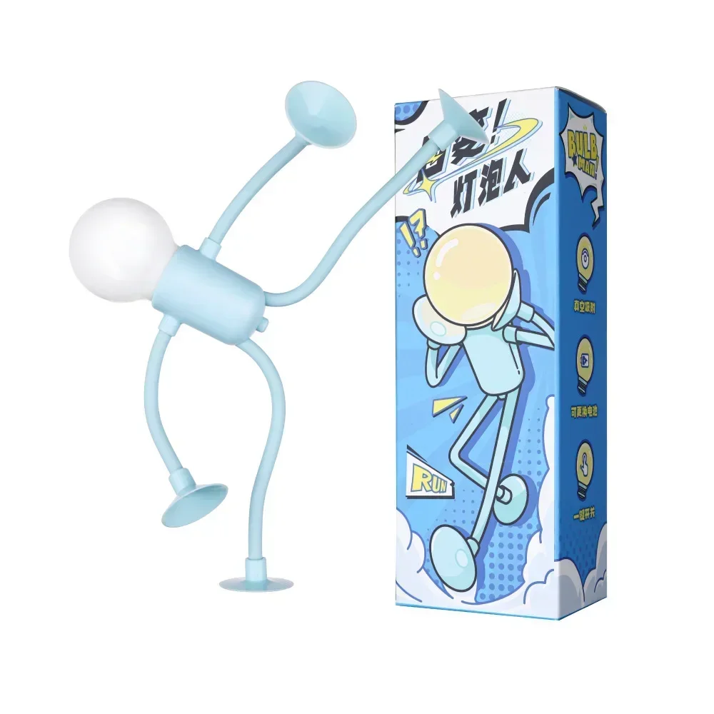 Funny Creative Cartoon Sportsman Night Light Portable LED Lamp Mini Suction Cup Joint Movable Bedroom Decoration Ornament