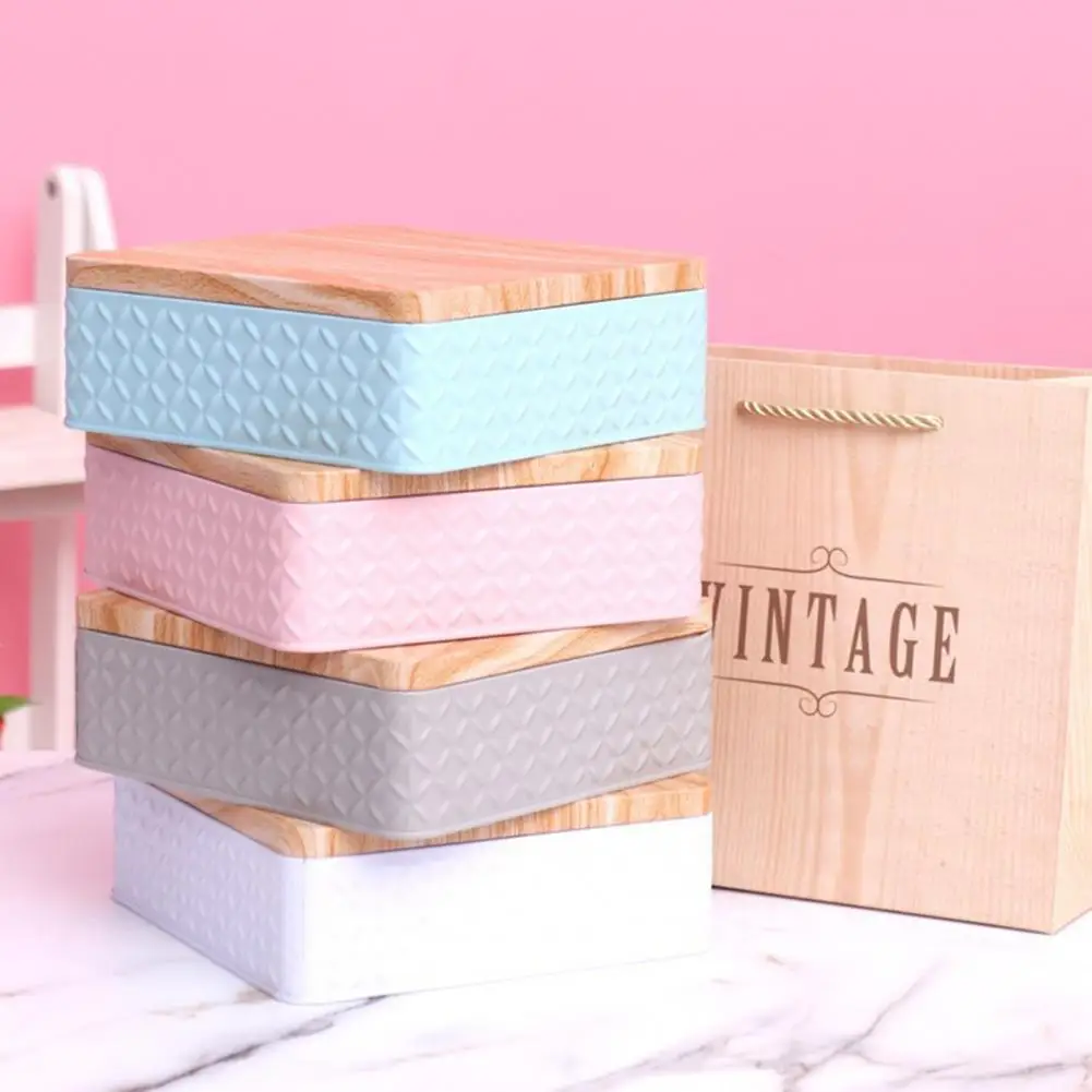 Useful Storage Container Easy Carry Snack Case Anti-deform Tightly Sealed Empty Square Storage Candy Box