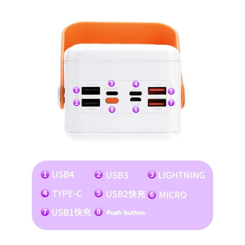 Battery Storage Box 21/28 x18650 Super Fast Charging Power Bank Case 10W 22.5W PD QC4.0 3.0 18650 Holder with Camping Light Line